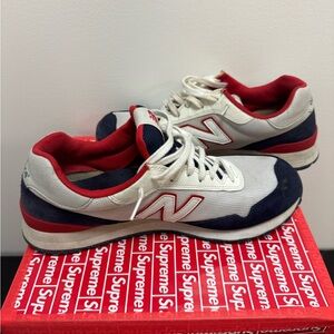 Blue, White and red New Balances
